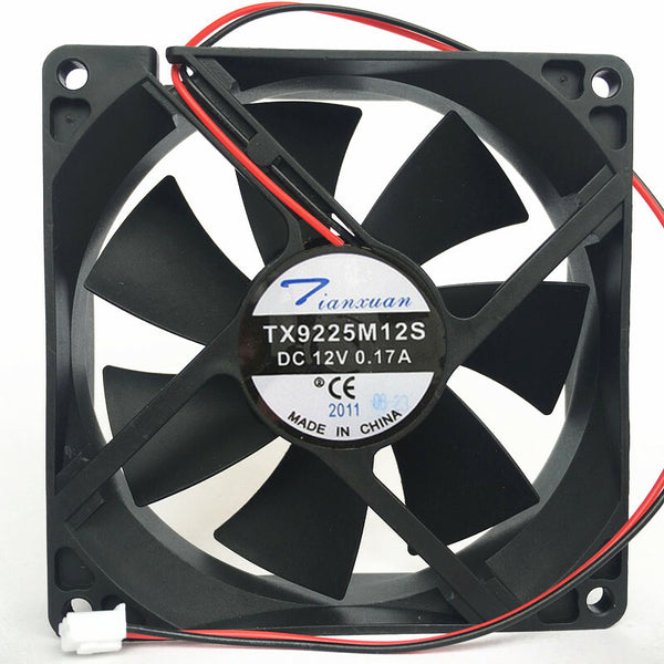 TX9225M12S 12V 0.19A 90*90*25MM 9CM 2Pin Cooling Fan