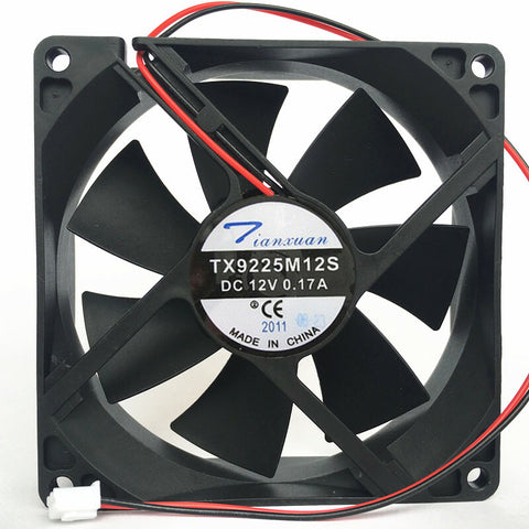 TX9225M12S 12V 0.19A 90*90*25MM 9CM 2Pin Cooling Fan