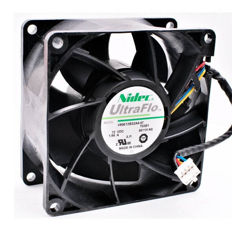 Nidec V80E12BS2A5-57 8cm 8038 DC12V 1.95A Refrigerator server cooling fan