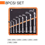 6/8/10/12/13/14/17/19mm L Shaped Angled Open Hex 6 Point Socket Wrench Set