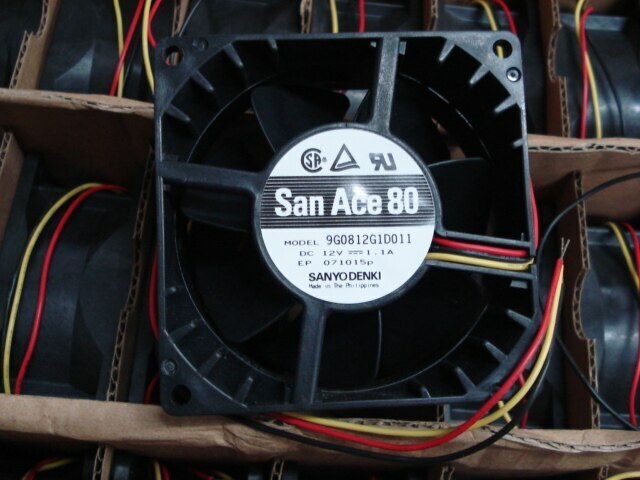 SANYO 9G0812G1D011 12V 1.1A 8038 8cm 80*80*38MM dual ball bearing cooling fan