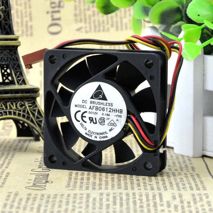 Delta AFB0612HHB DC12V 0.18A 6015 6cm 3-wire cooling fan