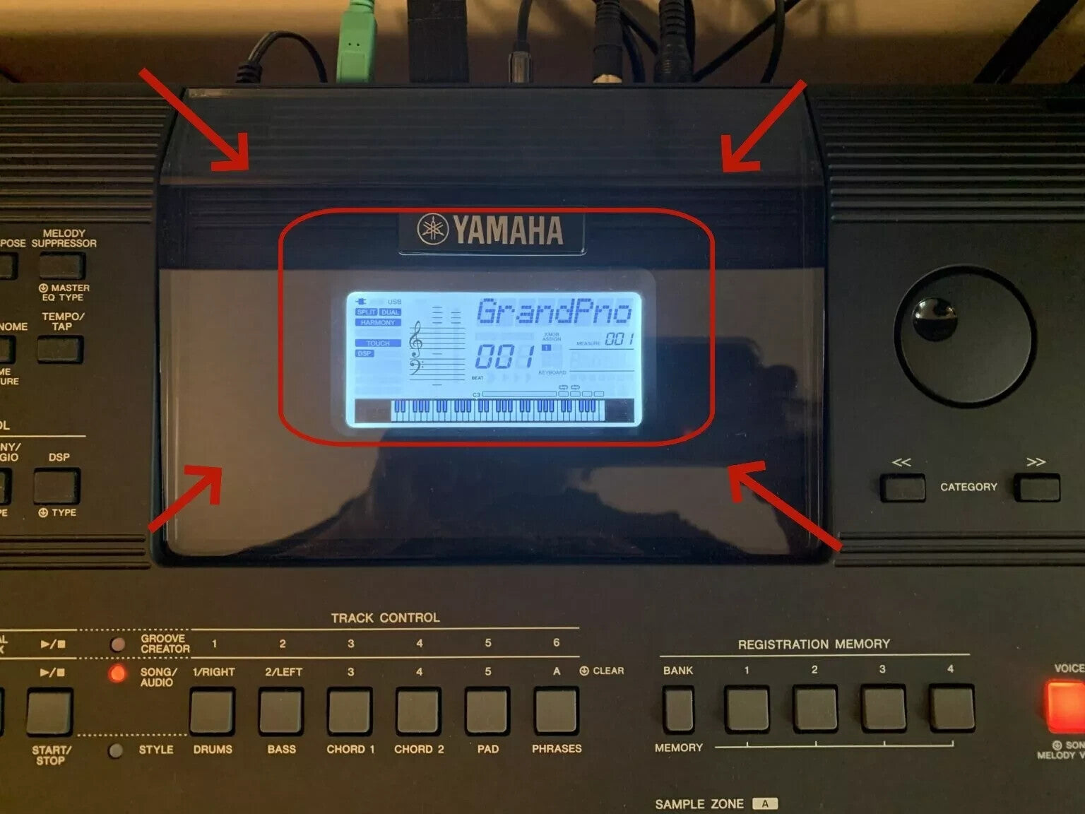 LCD For Yamaha PSR-E463 PSR E463 LCD Display Screen Repair Replacement