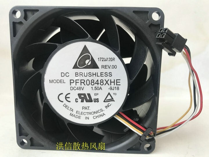 Delta 8038 PFR0848XHE DC48V 1.50A 4-wire 80 * 38mm high volume fan