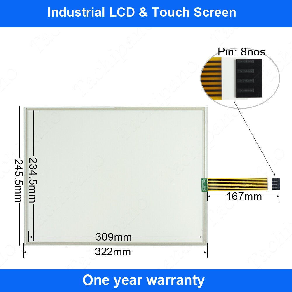 Touch Screen for 2711P-T15C4A8 2711P-T15C4A9 Panel Digitizer with Front Overlay