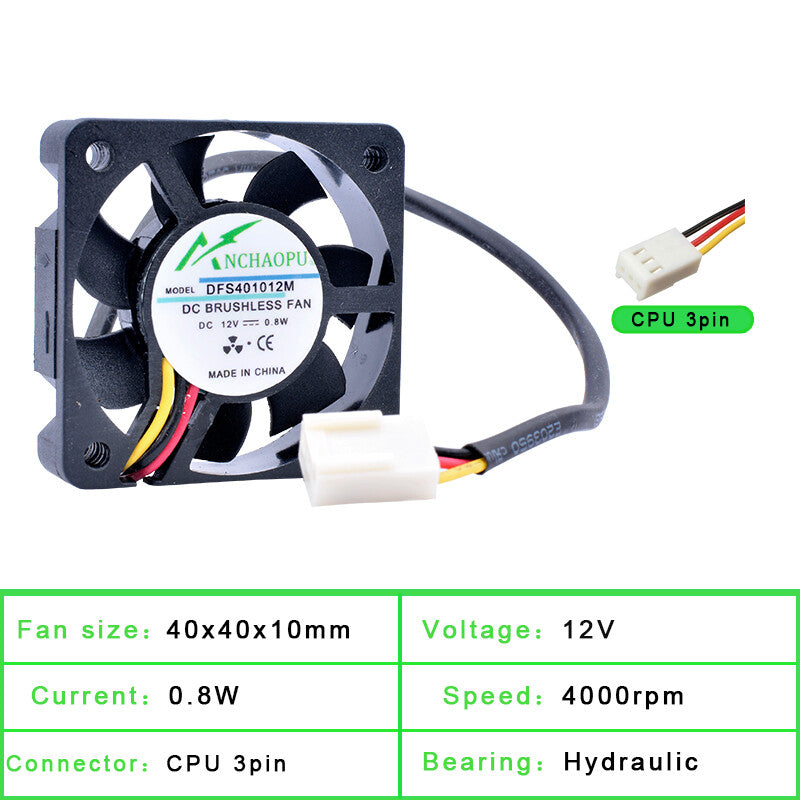 DFS401012M 40mm 12V 0.8W cooling fan for the North-South Bridge CPU soft router