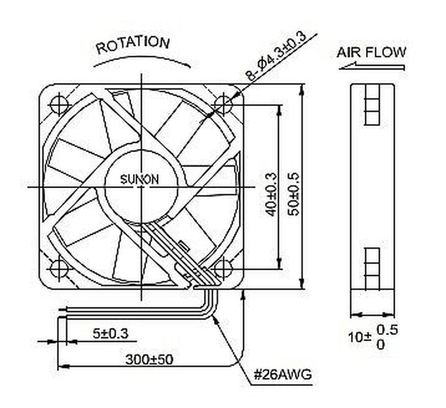 For Sunon 12V/24V 3D Printer Magnetic Suspension Bearing 5010 50mm Cooling Fan