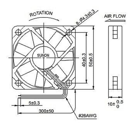 For Sunon 12V/24V 3D Printer Magnetic Suspension Bearing 5010 50mm Cooling Fan