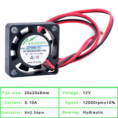 ACP2006 20mm DC5V 12V 2pin Micro cooling fan for micro equipment purifier drone