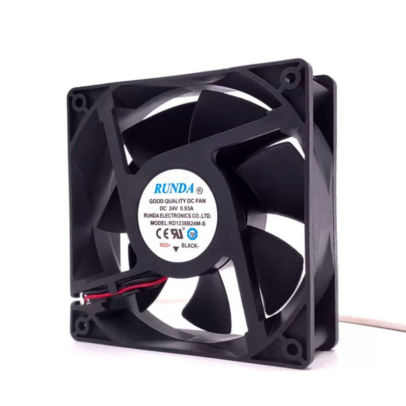 RUNDA RD1238B24M-S DC24V 0.93A 12038 12CM 2-Wire Cooling Fan