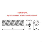 Compression Spring Manganese Steel 305mm Pressure Spring Wire Dia 1mm OD 6-15mm