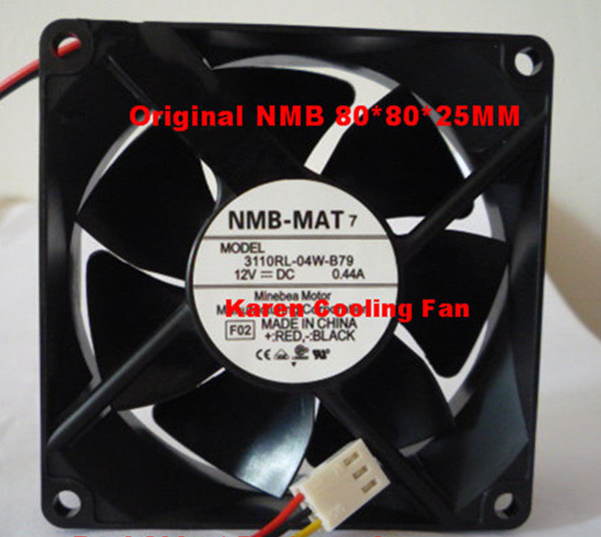 NMB 3110RL-04W-B79 Fan DC 12V 0.44A 80*80*25mm 3-Pin CASE COOLING FAN