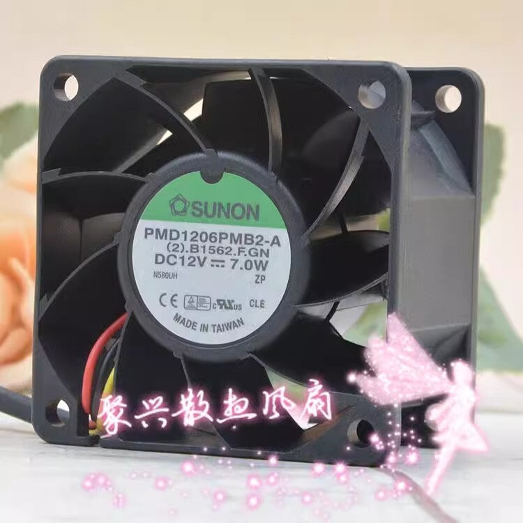 SUNON PMD1206PMB2-A DC12V 7.0W 6CM 6038 3-Wire Cooling Fan