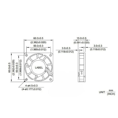 6015-12MS 6029420PW-4 6cm 60mm DC12V 0.10A 6500rpm Axial fan cooling fan