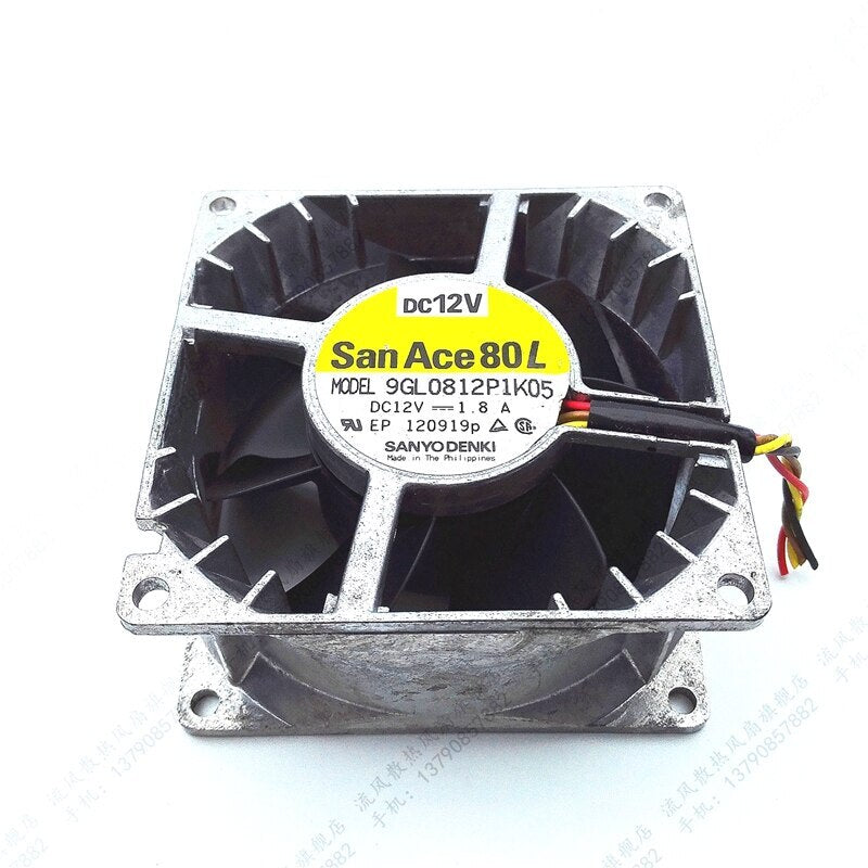 1pcs 9GL0812P1K05 8038 8CM 80 * 80 * 38MM high temperature fan 12V 1.8A