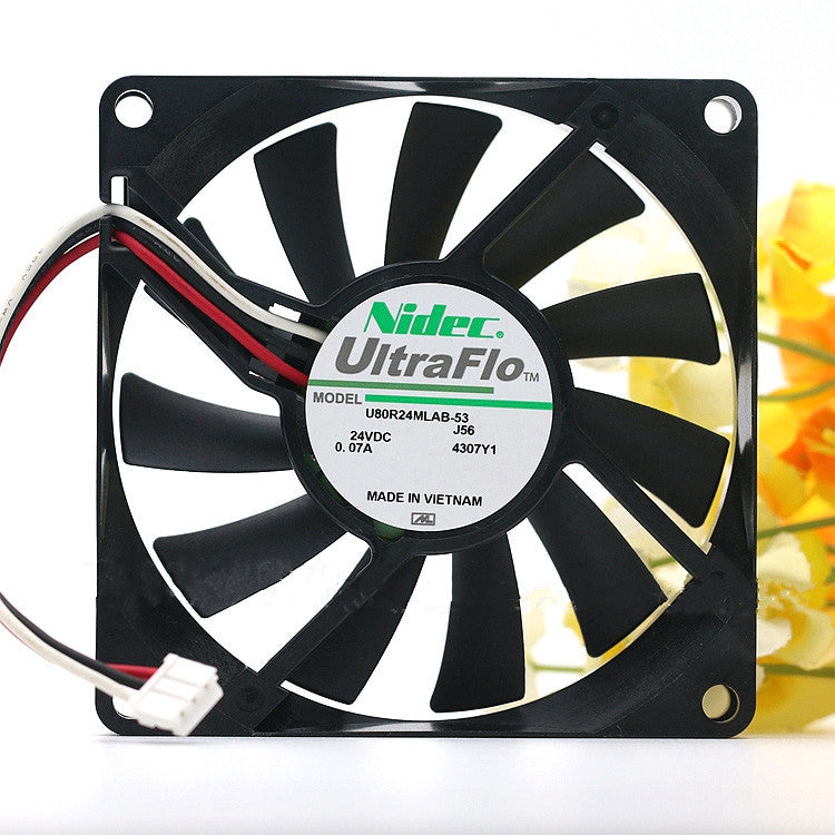 1PC NIDEC U80R24MLAB-53 24V 0.07A 8015 8CM 3-wire ultra-quiet cooling fan