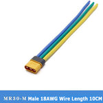 MR30 Male Female Connector Plug With Sheath 18AWG Wire Long 10CM for MOTO Motor