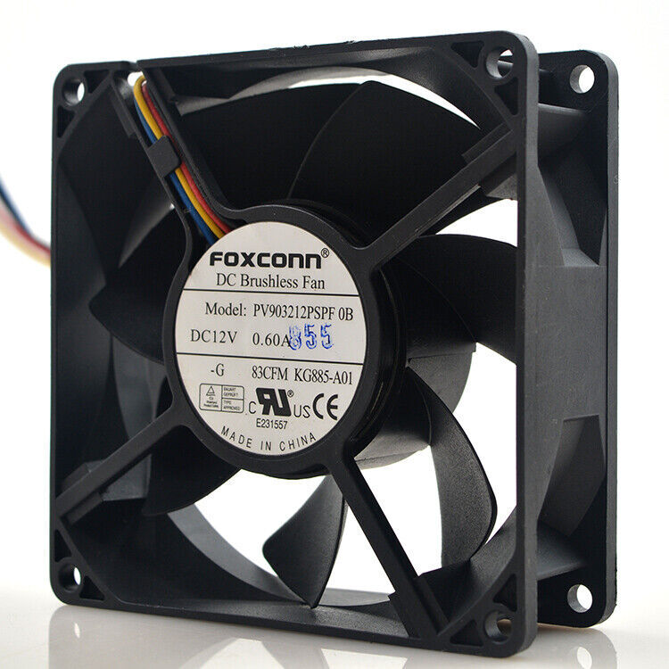 FOXCONN PV903212PSPF 0B fan 12V 0.60A 4wire 90*32mm