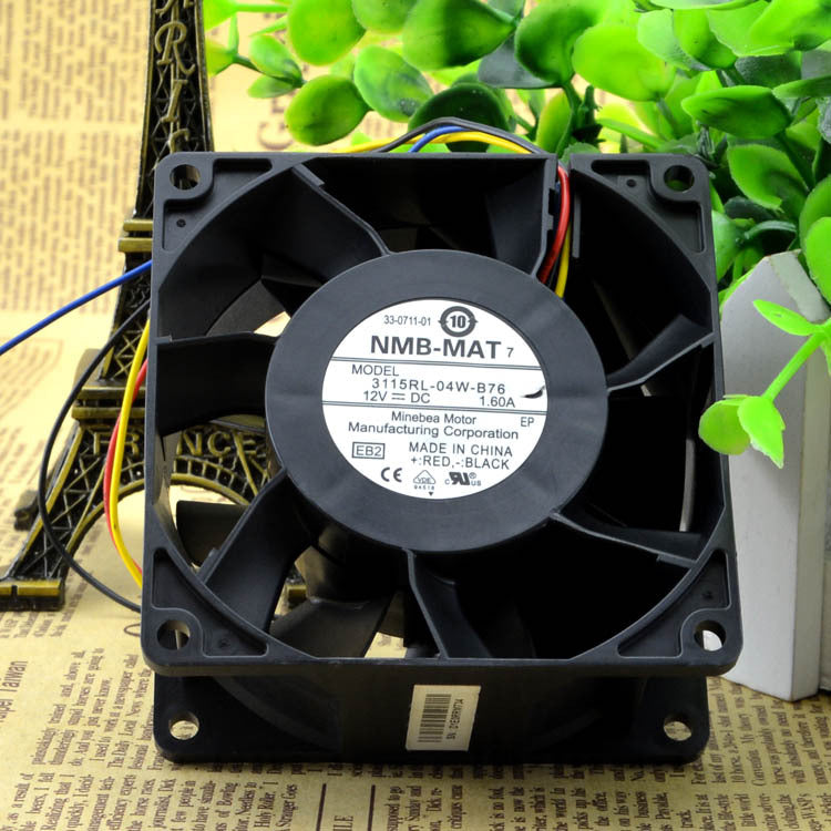 2pcs 3115RL-04W-B76 Minebea NMB 8038 80mm DC 12v 1.6A of PWM fan speed control