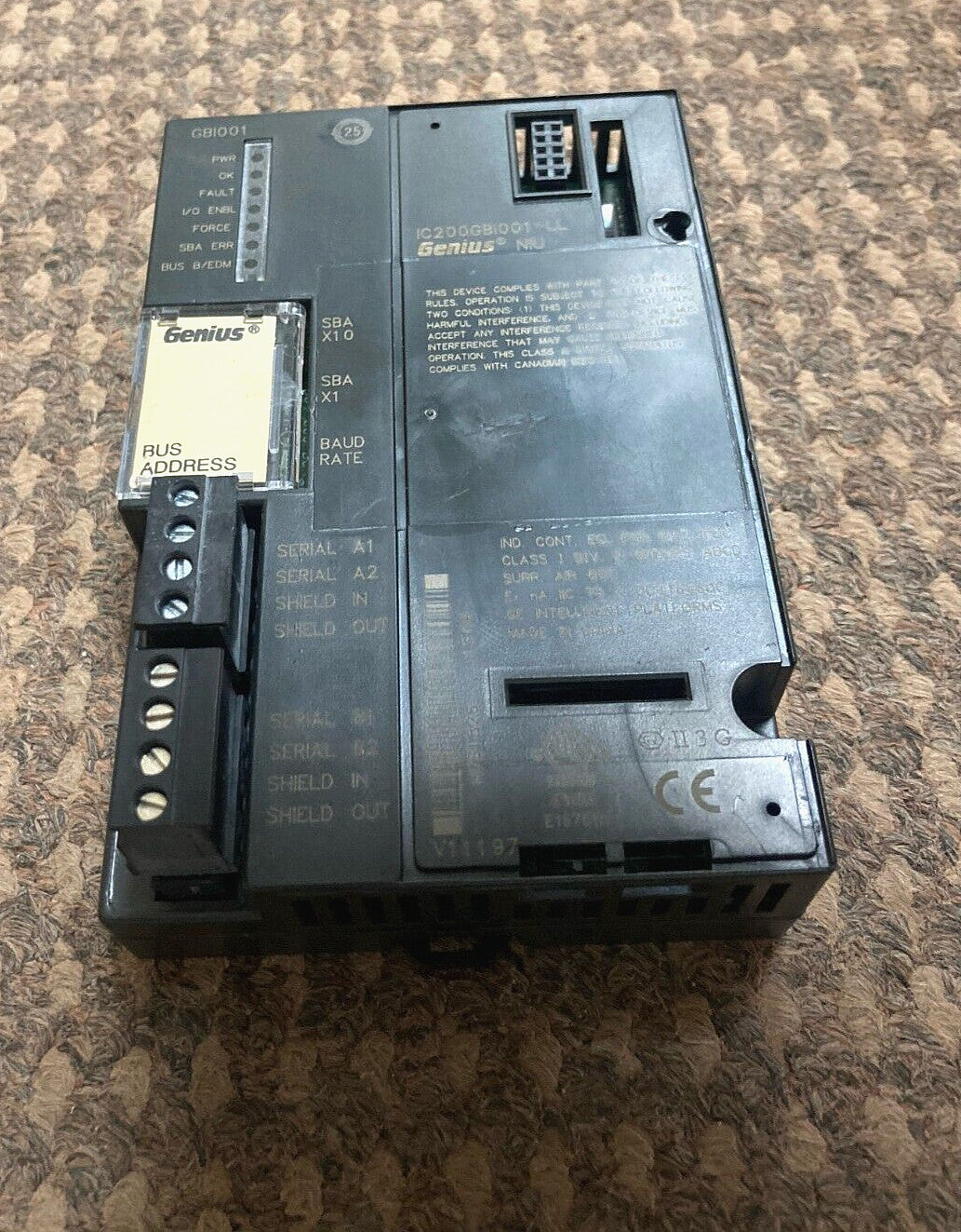 GE Fanuc IC200GBI001-LL Genius Network Interface Unit. Free Shipping