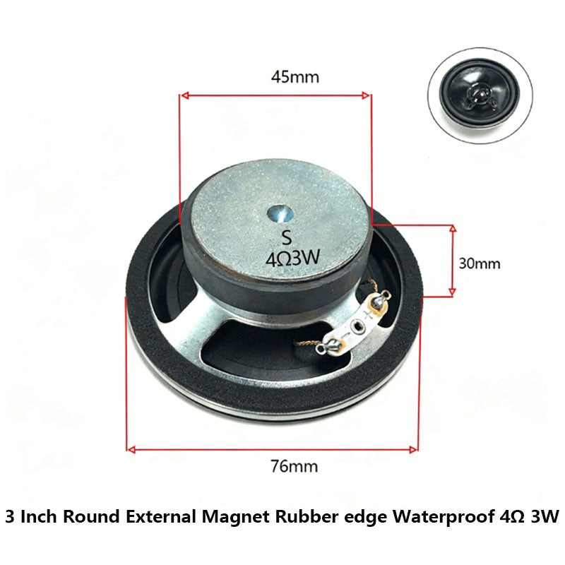 3 Inch 4Ω 8Ω 16Ohm 1W 2W 3W 5W 10W 20W Full-range Speaker Loudspeaker Waterproof
