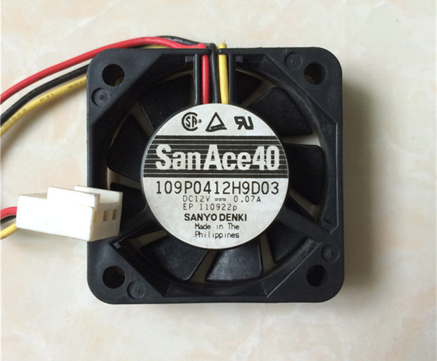 San Ace 109P0412H9D03 40*40*10mm DC 12V 0.07A 3 Pin Chassis Cooling Fan