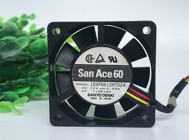 SANYO 6015 6cm 12V 0.09A 109P0612H7D24 3 wire cooling fan