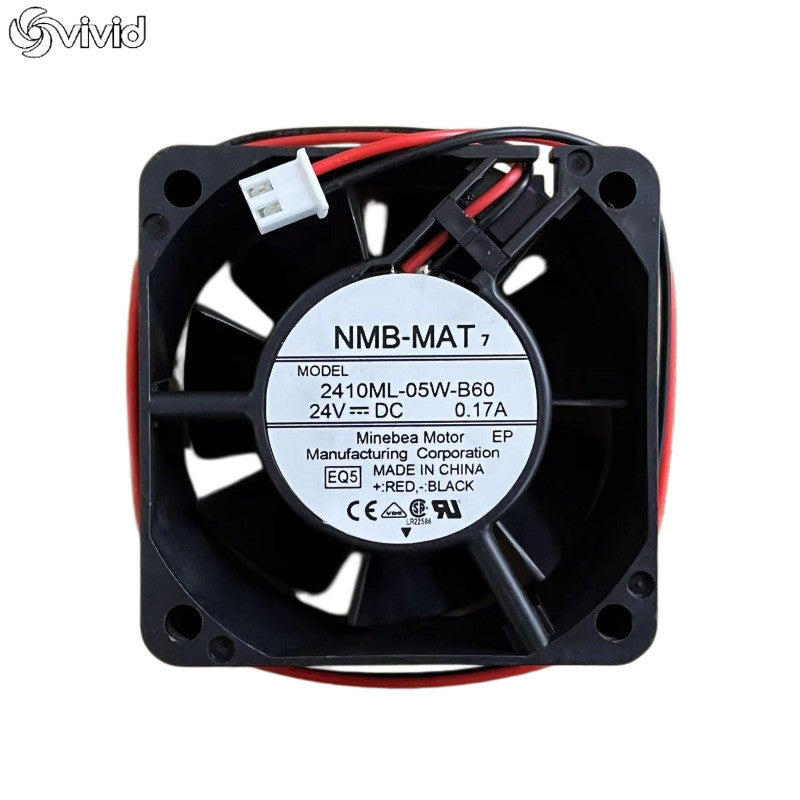 1 PCS NMB-MAT Fan 2410ML-05W-B60 DC 24V 0.17A 6025 6cm 2 Pin