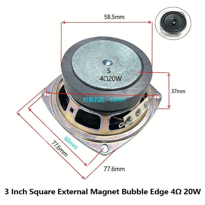 3 Inch 4Ω 8Ω 16Ohm 1W 2W 3W 5W 10W 20W Full-range Speaker Loudspeaker Waterproof