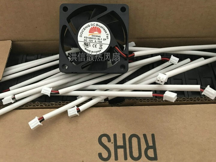 DOCENG FD126015-SL1 ZP 12V 0.13A 6CM 60mm DC silent fan 2pin