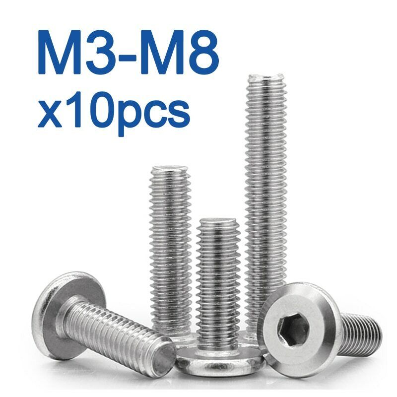 M3-M8 Allen Hex Hexagon Socket Ultra Thin Flat Wafer Head Screw Bolt Joint Bolt