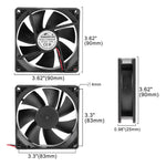 9225 24V DC Cooling Fan with Long Life Dual Ball Bearings 92mm x 92mm x 25mm