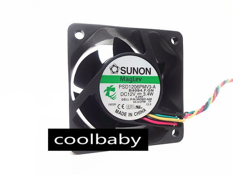 SUNON PSD1206PMV3-A Fan 12V 3.4W 60*60*38mm 4wire 4pin