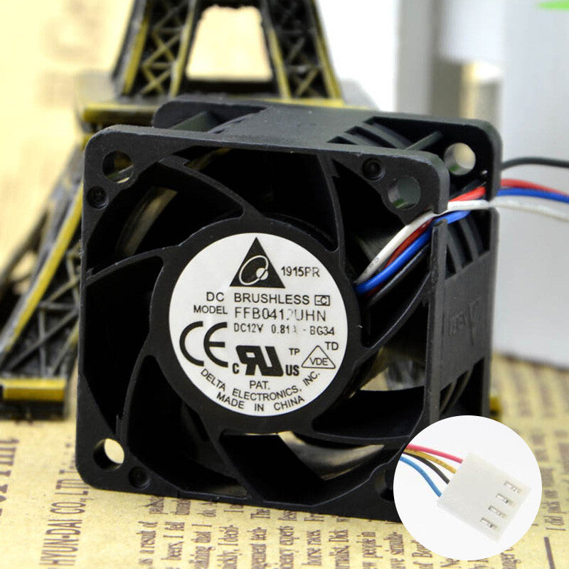 Lot of 4 DELTA DC BRUSHLESS FFB0412UHN 12V 0.81A fan 4pin