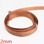 Width 2mm Shielded Copper Braided Expandable Sleeve Cable Wire Sheath Mesh Loom