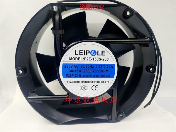 1 PC LEIPOLE Fan F2E-150S-230 AC230V 17251 17cm 2 wire cabinet Cooling fan
