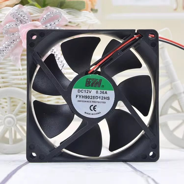 FYH FYH9025D12HS DC12V 0.36A 9225 9.2CM 2-wire cooling fan