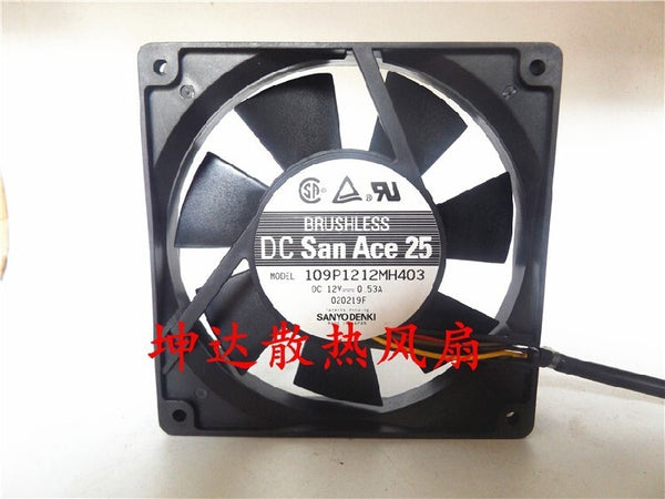 1 pcs SANYO Fan 9S1212H403 12V 0.53A 12025 12cm 4-wire double ball cooling fan