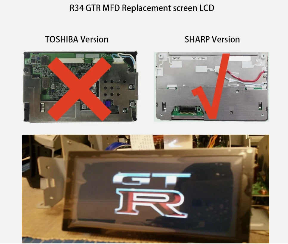 R34 GTR MFD screen LCD Genuine For Nissan Skyline S1 99-20 car Display parts
