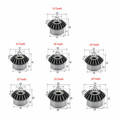 1 Mod Bevel Gear 1:1 15-30 Tooth Transmission Gears Bevel Teeth 90° 45# Steel