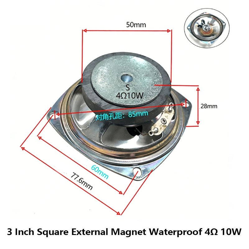 3 Inch 4Ω 8Ω 16Ohm 1W 2W 3W 5W 10W 20W Full-range Speaker Loudspeaker Waterproof