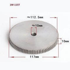 1 Mod 12T-150T Spur Gear 45# Steel Thickness 10mm Motor Pinion Transmission Gear