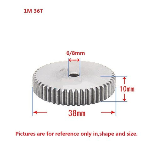 1 Mod 12T-150T Spur Gear 45# Steel Thickness 10mm Motor Pinion Transmission Gear