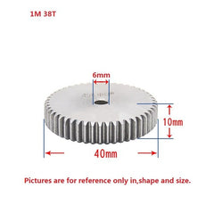1 Mod 12T-150T Spur Gear 45# Steel Thickness 10mm Motor Pinion Transmission Gear