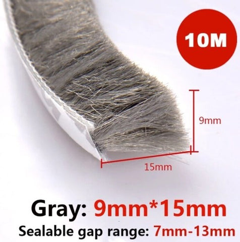 10Meters Window Brush Seal Strip Self Adhesive Weather Stripping Door Sweep