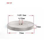 1 Mod 12T-150T Spur Gear 45# Steel Thickness 10mm Motor Pinion Transmission Gear