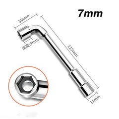 6mm-24mm Metric L Shaped Angled Open Hex 6 point Socket Wrench Doubleend Spanner