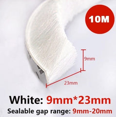 10Meters Window Brush Seal Strip Self Adhesive Weather Stripping Door Sweep
