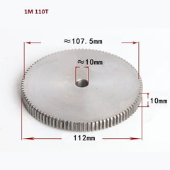 1 Mod 12T-150T Spur Gear 45# Steel Thickness 10mm Motor Pinion Transmission Gear