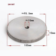1 Mod 12T-150T Spur Gear 45# Steel Thickness 10mm Motor Pinion Transmission Gear